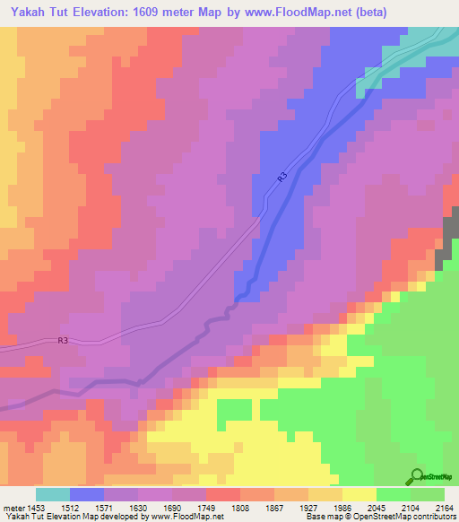 Yakah Tut,Afghanistan Elevation Map