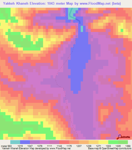 Yakkeh Khaneh,Afghanistan Elevation Map