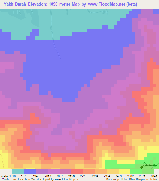 Yakh Darah,Afghanistan Elevation Map