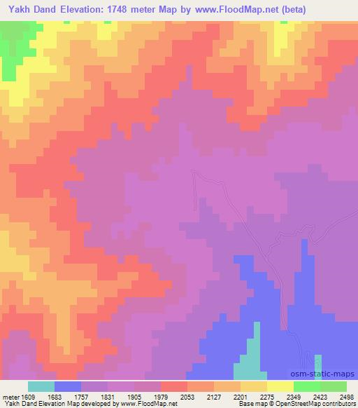 Yakh Dand,Afghanistan Elevation Map