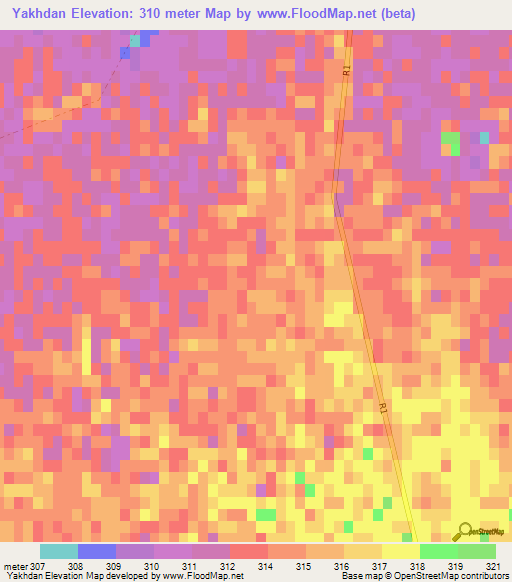 Yakhdan,Afghanistan Elevation Map