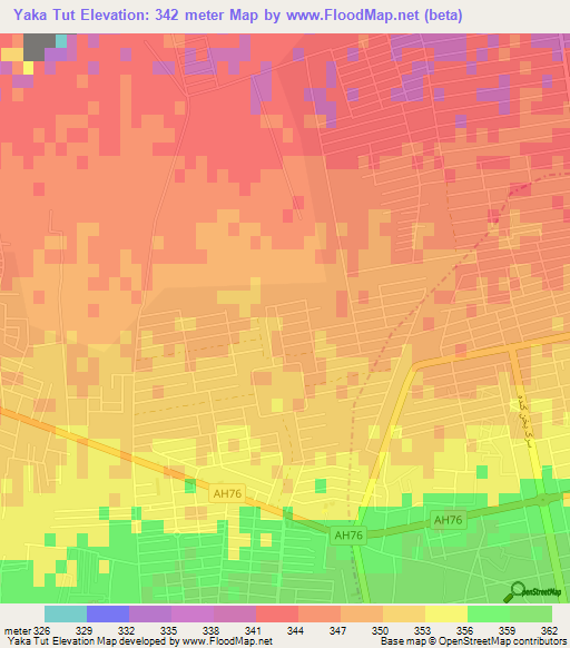 Yaka Tut,Afghanistan Elevation Map