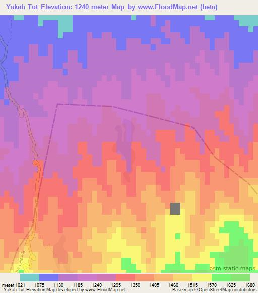 Yakah Tut,Afghanistan Elevation Map