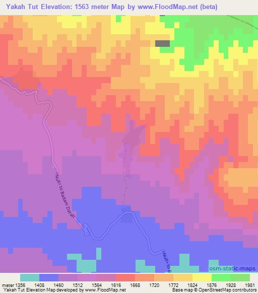 Yakah Tut,Afghanistan Elevation Map