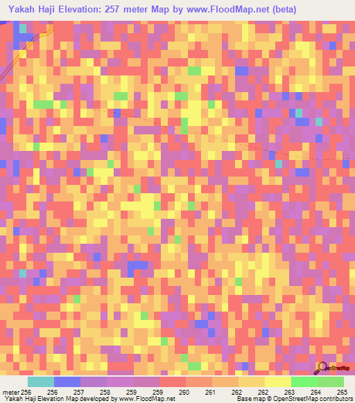 Yakah Haji,Afghanistan Elevation Map