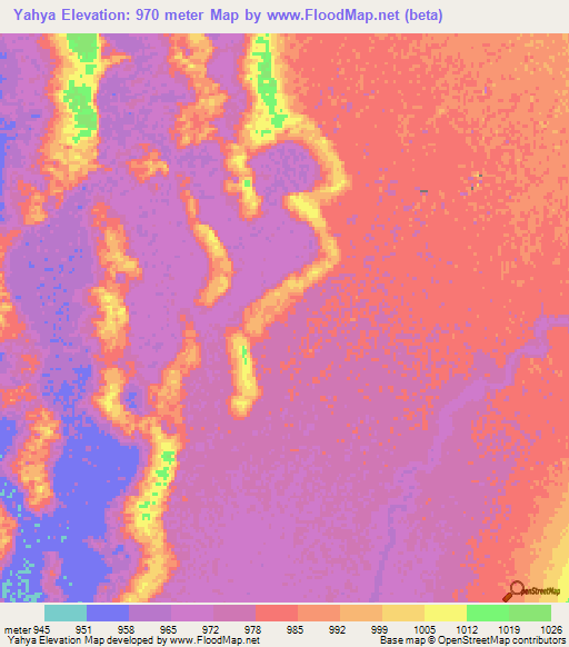 Yahya,Afghanistan Elevation Map