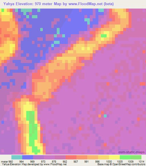 Yahya,Afghanistan Elevation Map