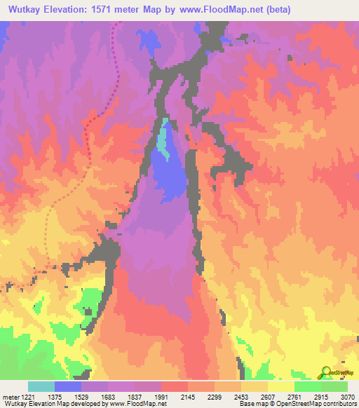 Wutkay,Afghanistan Elevation Map