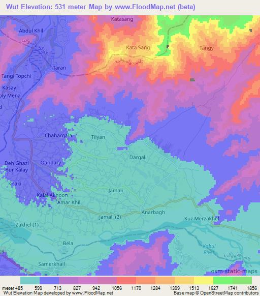Wut,Afghanistan Elevation Map