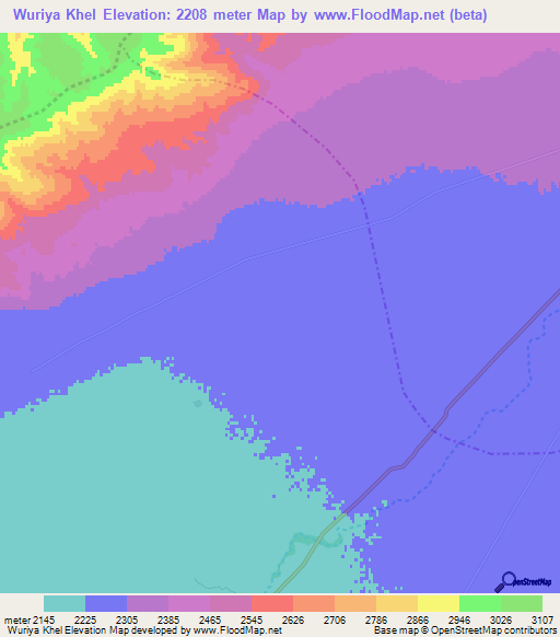 Wuriya Khel,Afghanistan Elevation Map
