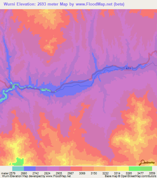 Wurni,Afghanistan Elevation Map