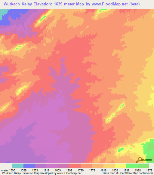 Wurkach Kelay,Afghanistan Elevation Map
