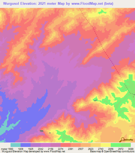 Wurgusol,Afghanistan Elevation Map