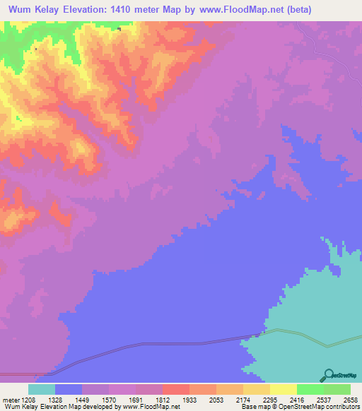 Wum Kelay,Afghanistan Elevation Map
