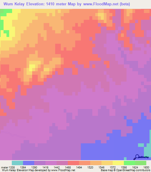 Wum Kelay,Afghanistan Elevation Map