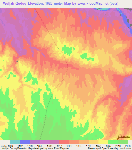Wuljah Quduq,Afghanistan Elevation Map