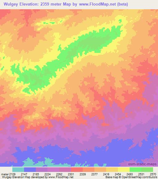 Wulgey,Afghanistan Elevation Map