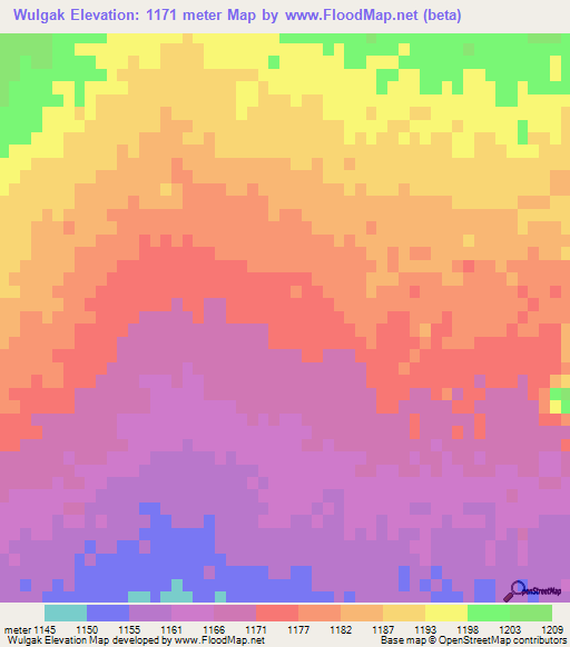 Wulgak,Afghanistan Elevation Map