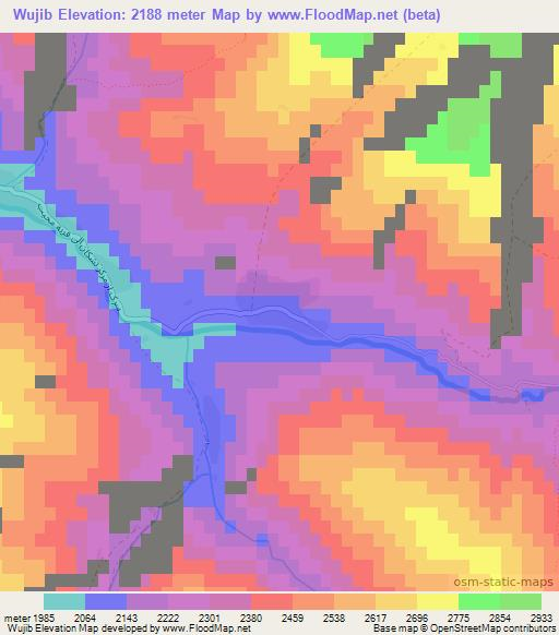 Wujib,Afghanistan Elevation Map