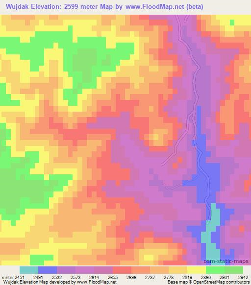 Wujdak,Afghanistan Elevation Map