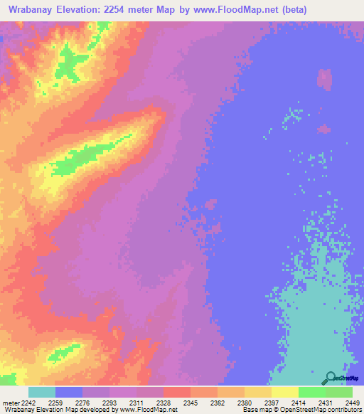 Wrabanay,Afghanistan Elevation Map