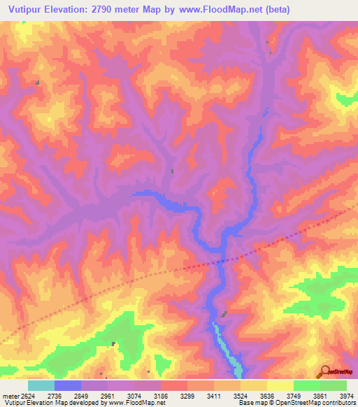 Vutipur,Afghanistan Elevation Map