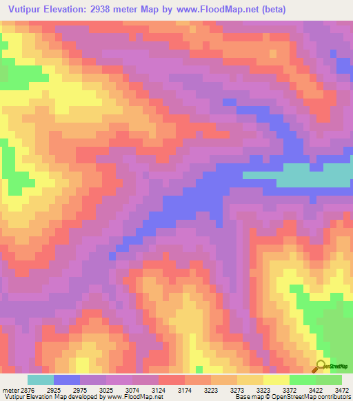 Vutipur,Afghanistan Elevation Map