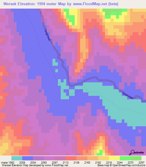 Wersek,Afghanistan Elevation Map