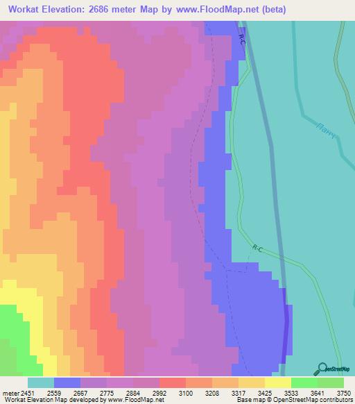 Workat,Afghanistan Elevation Map
