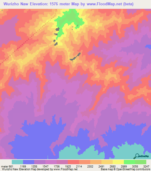 Wurizho Naw,Afghanistan Elevation Map