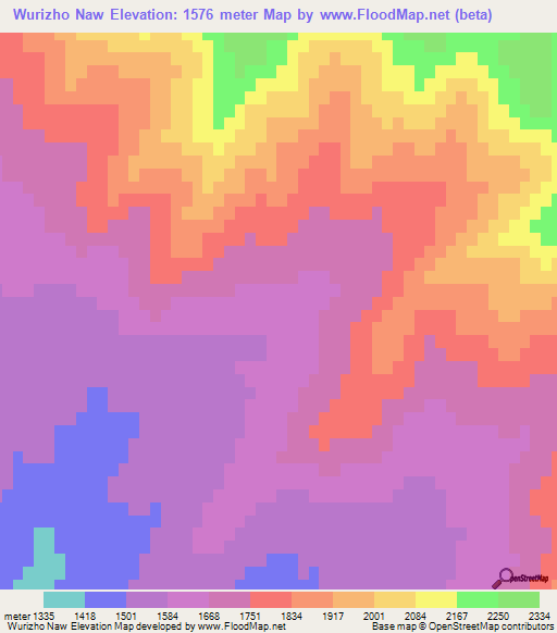 Wurizho Naw,Afghanistan Elevation Map