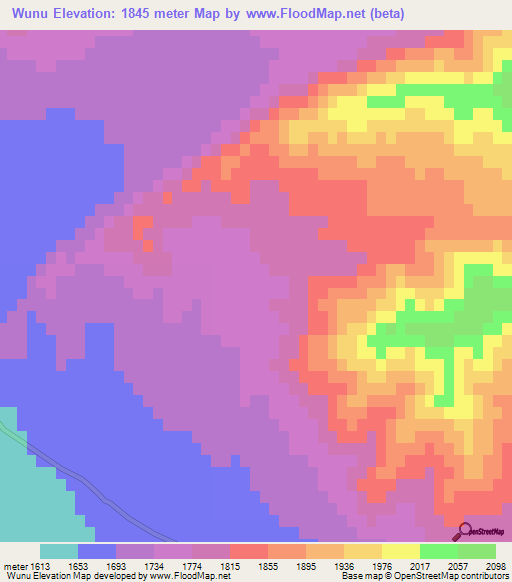 Wunu,Afghanistan Elevation Map