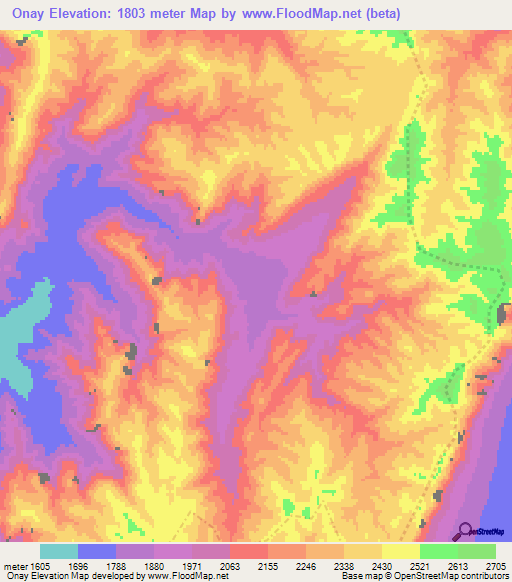 Onay,Afghanistan Elevation Map