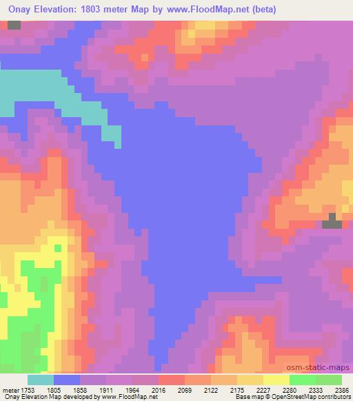 Onay,Afghanistan Elevation Map