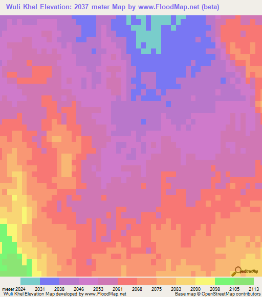 Wuli Khel,Afghanistan Elevation Map