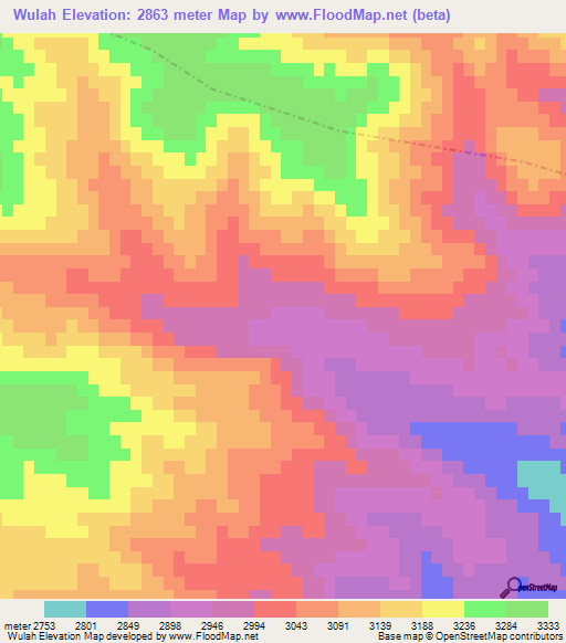 Wulah,Afghanistan Elevation Map