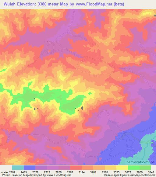 Wulah,Afghanistan Elevation Map