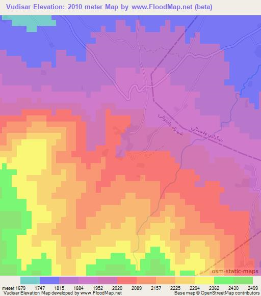 Vudisar,Afghanistan Elevation Map