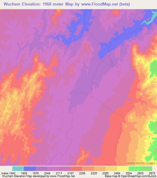 Wuchem,Afghanistan Elevation Map