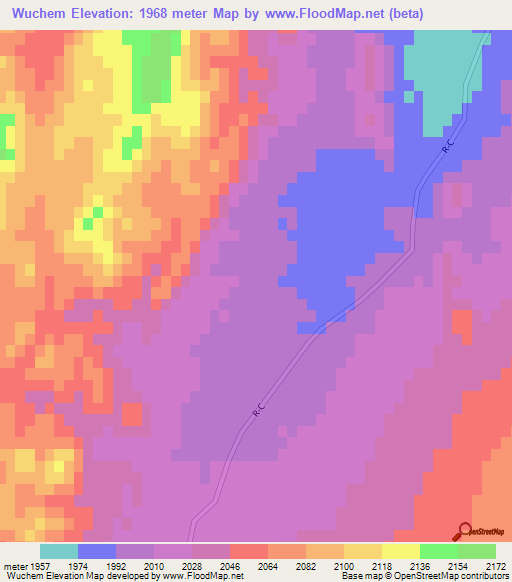 Wuchem,Afghanistan Elevation Map