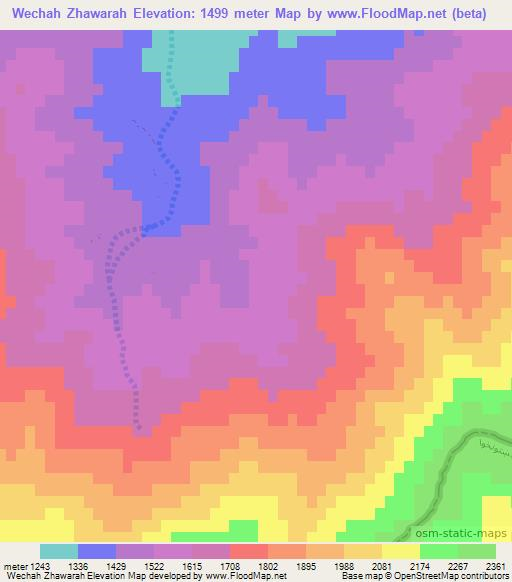 Wechah Zhawarah,Afghanistan Elevation Map