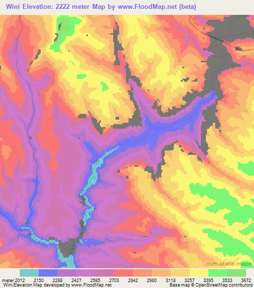 Wini,Afghanistan Elevation Map