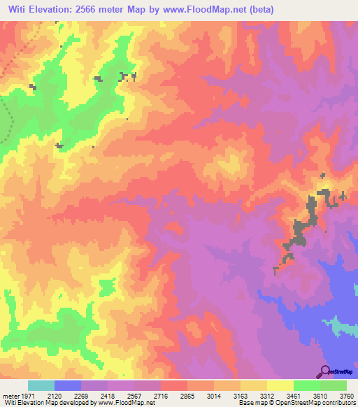 Witi,Afghanistan Elevation Map