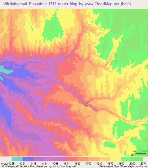 Wirdahqamal,Afghanistan Elevation Map