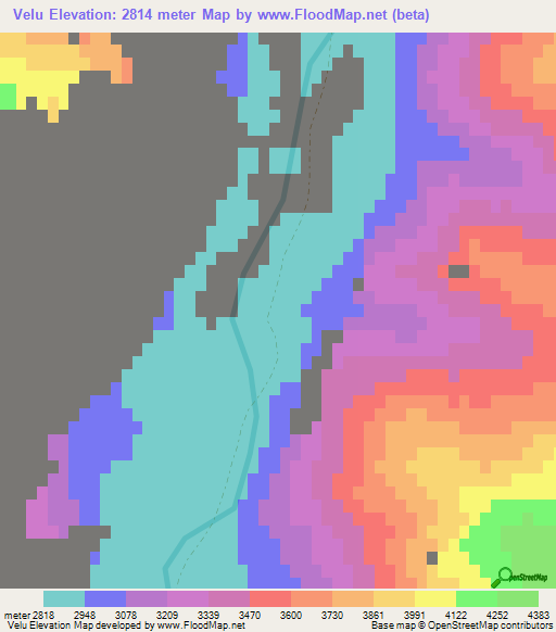 Velu,Afghanistan Elevation Map