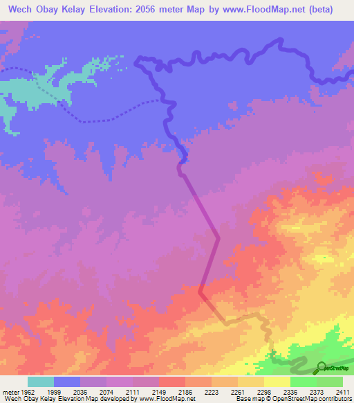 Wech Obay Kelay,Afghanistan Elevation Map