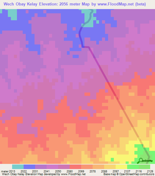 Wech Obay Kelay,Afghanistan Elevation Map