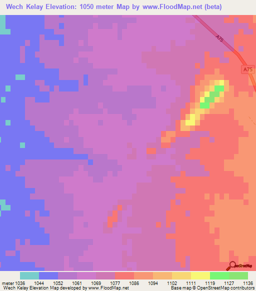 Wech Kelay,Afghanistan Elevation Map