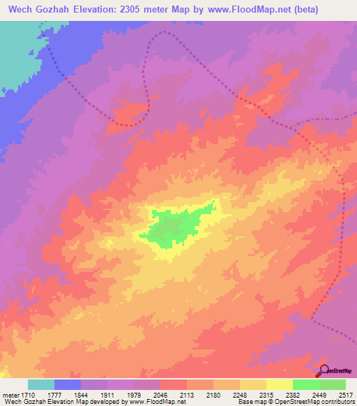 Wech Gozhah,Afghanistan Elevation Map