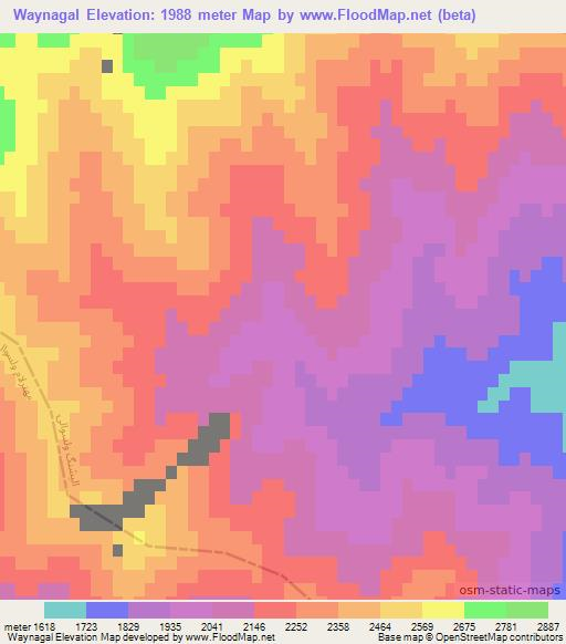 Waynagal,Afghanistan Elevation Map